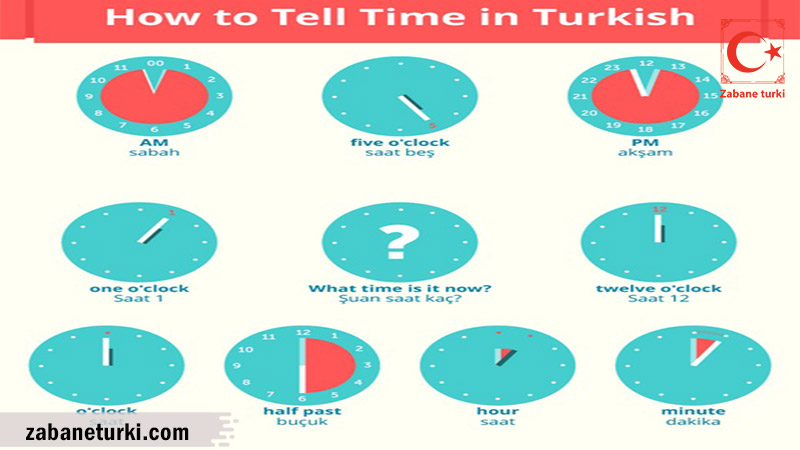 ساعت به ترکی استانبولی- زمان به ترکی