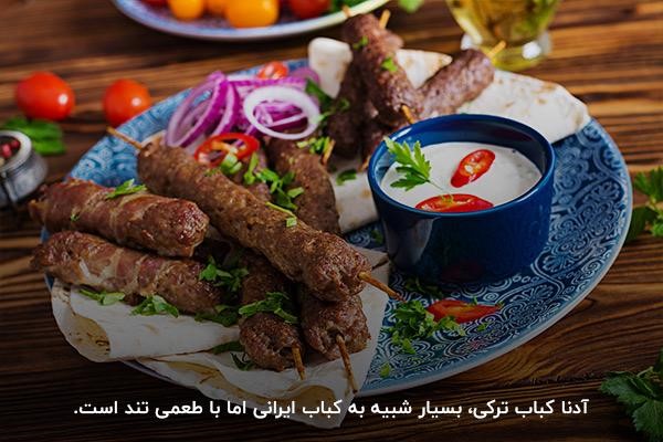 آدانا کباب ترکی؛ یکی از غذاهای معروف و خوشمزه ترکیه