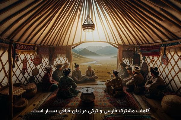 زبان عشایر قزاقستان، مشتق شده از زبان ترکی